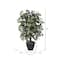 4ft. Artificial Capensia Bush with Rattan Basket